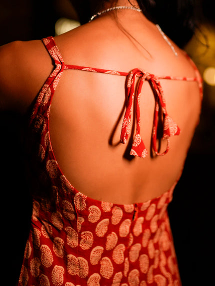 Kum-Kum Deep Back Short Kurti